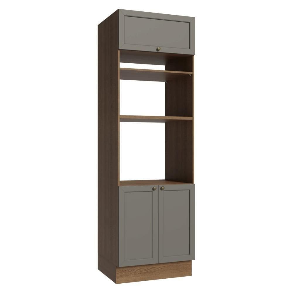 Torre Quente 70 Cm 3 Portas Rustic/cinza Vik Madesa Rustic/cinza