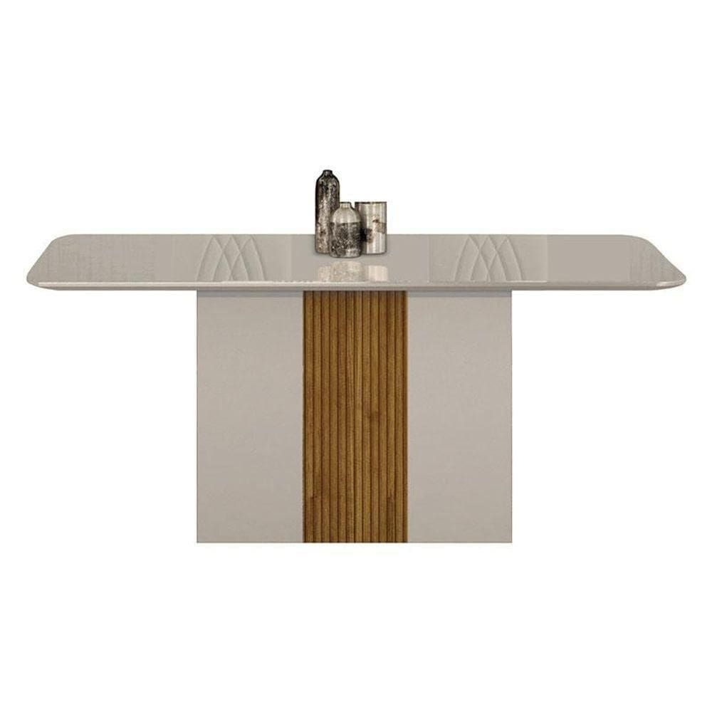 Mesa De Jantar Doha 160x80 Off White Freijó Decor Off - Leifer Móveis