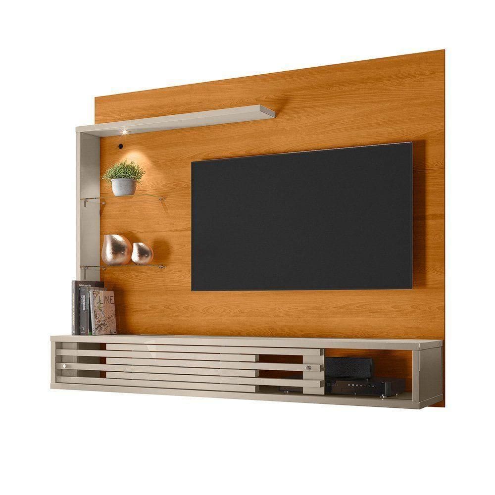 Painel Bancada Suspensa Para 60 Polegadas Frizz Select - 7 Decor Cinamomo E Off White