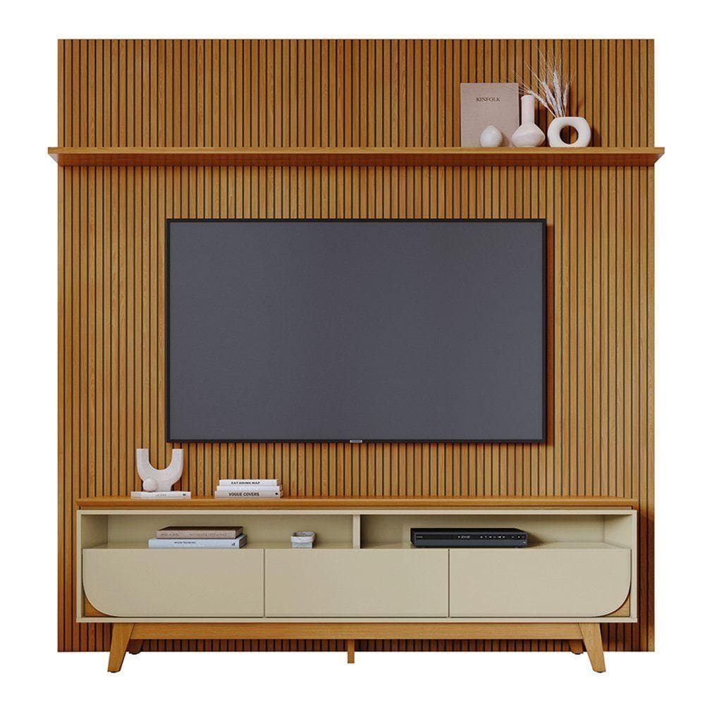 Combo Painel De 60 Polegadas + Rack Luna - 7 Decor Cumaru E Opala