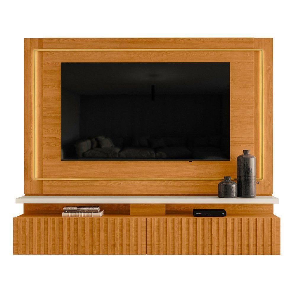 Painel Bancada Suspensa Para 60 Polegadas Gaia - 7 Decor Cinamomo E Off White