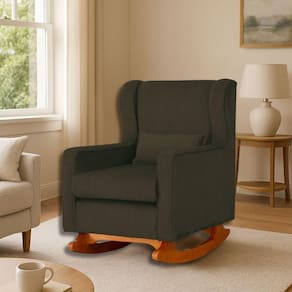 Poltrona Amamentar Descanso E Leitura De Balanço ágata Suede Suede Marrom