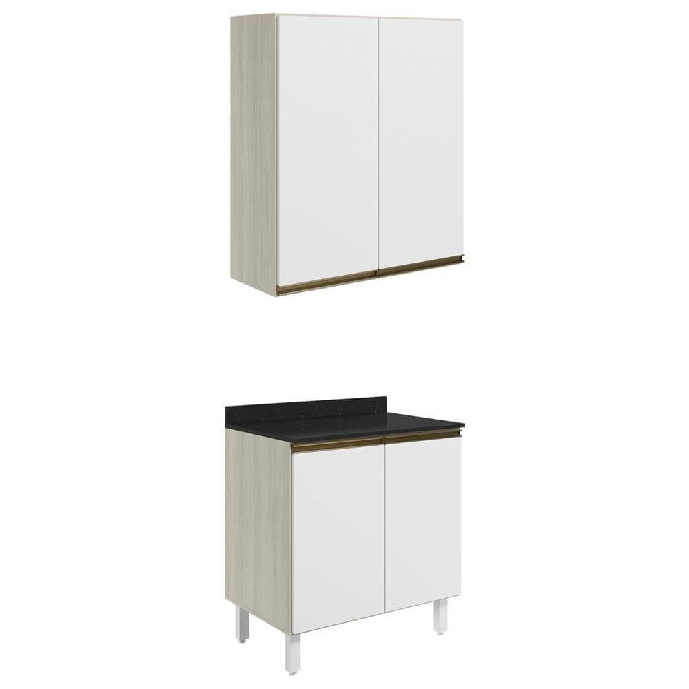 Armario Aereo Balcao 2 Portas 70cm Mdf Kali Nicioli Bianco Toq Branco Uv