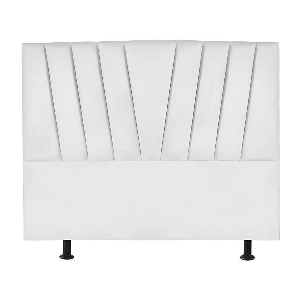 Cabeceira Estofada Cama Box King 195 Cm Louise Suede Cor:branco