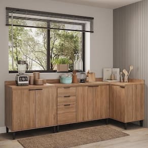 Conjunto Balcões Miami Coast Carraro Freijó