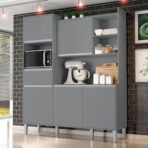 Armário Para Cozinha Kit Ambiente Isabel Cinza Fosco - Ajl