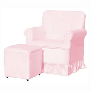 Poltrona Balanço De Amamentação Quarto Com Puff Giulia Suede Suede Rosê
