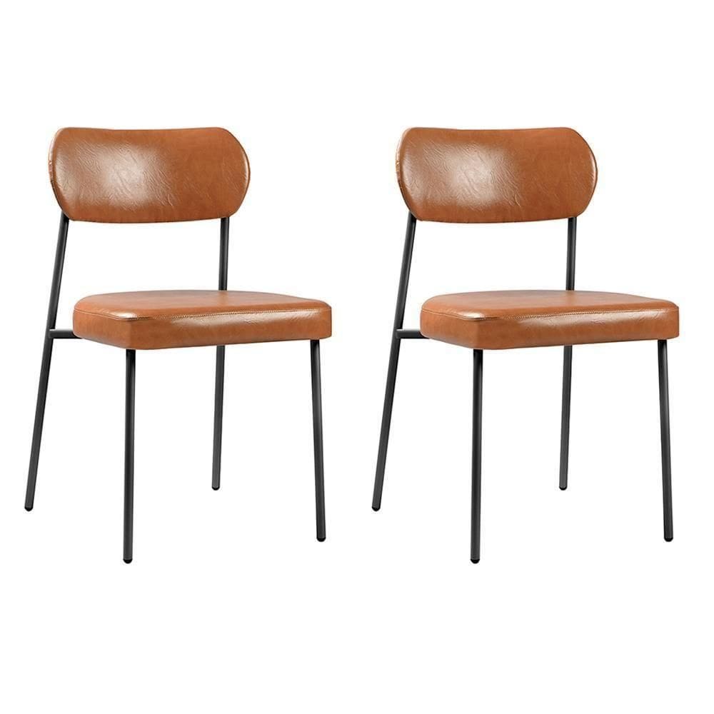 Conjunto 2 Cadeiras Lavínia Couríssimo Amarula/aço Preto - Salaone Couríssimo Amarula/aço Preto