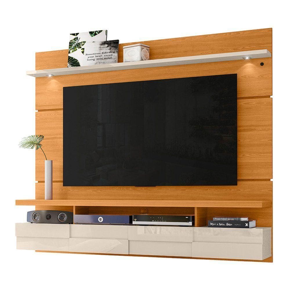 Painel Bancada Suspensa Para 60 Polegadas Lana - 7 Decor Cinamomo E Off White