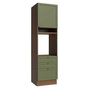 Torre Quente 60 Cm 1 Porta 3 Gavetas Rustic/verde Vik Madesa Rustic/verde