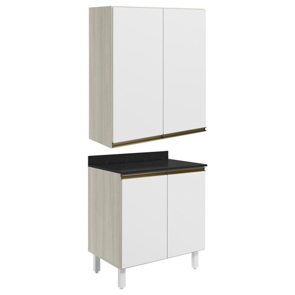 Armario Aereo Balcao 2 Portas 60cm Mdf Kali Nicioli Bianco Toq Branco Uv