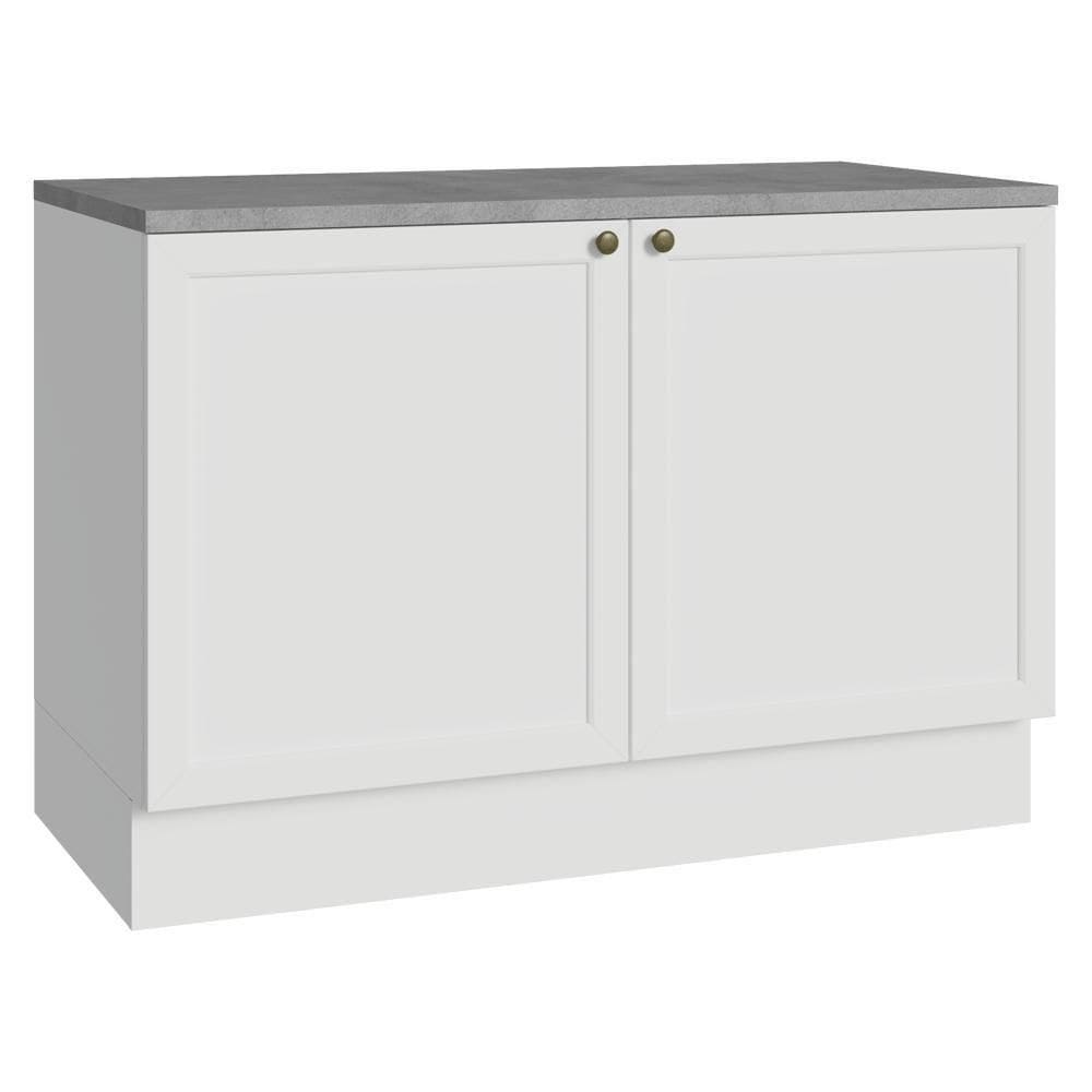 Balcão De Cozinha 120 Cm 2 Portas Branco Vik Madesa Branco
