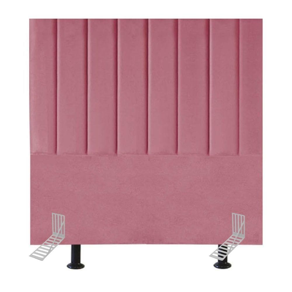 Cabeceira Cama Casal Queen Size 160 Cm Luna Suede e Frame rosa