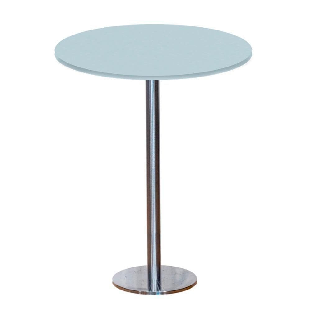 Mesa Pisa Beta Bistrô Fratini 107,50cm (a) Disco Redondo Inox Tampo Mdp Redondo Cinza 80cm (l)