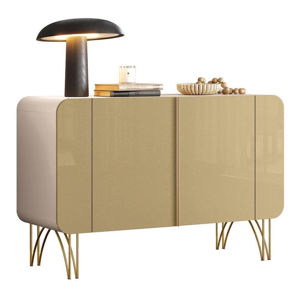 Balcão Buffet Benvenuto 2 Portas Off White-champanhe Hb Móveis Off White-champanhe