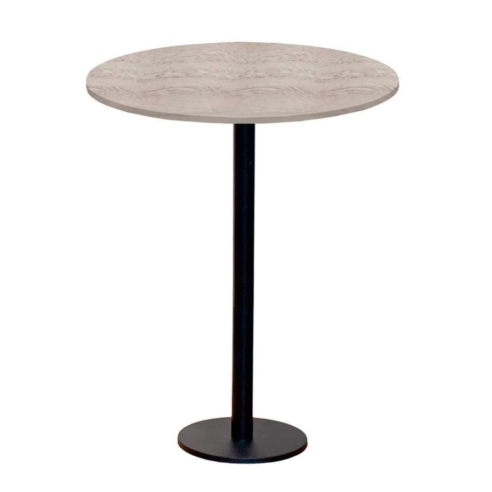 Mesa Pisa Beta Bistrô Fratini 107,50cm (a) Disco Redondo Preto Tampo Mdp Redondo Castanheira 80cm