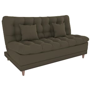 Sofa Cama 2 Lugares 185 Cm Duda Veludo Light B256 Milani Store Marrom Claro