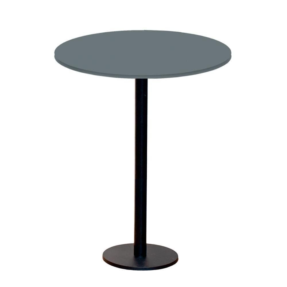 Mesa Pisa Beta Bistrô Fratini 107,50cm (a) Disco Redondo Preto Tampo Mdp Redondo Grafito 80cm (l)