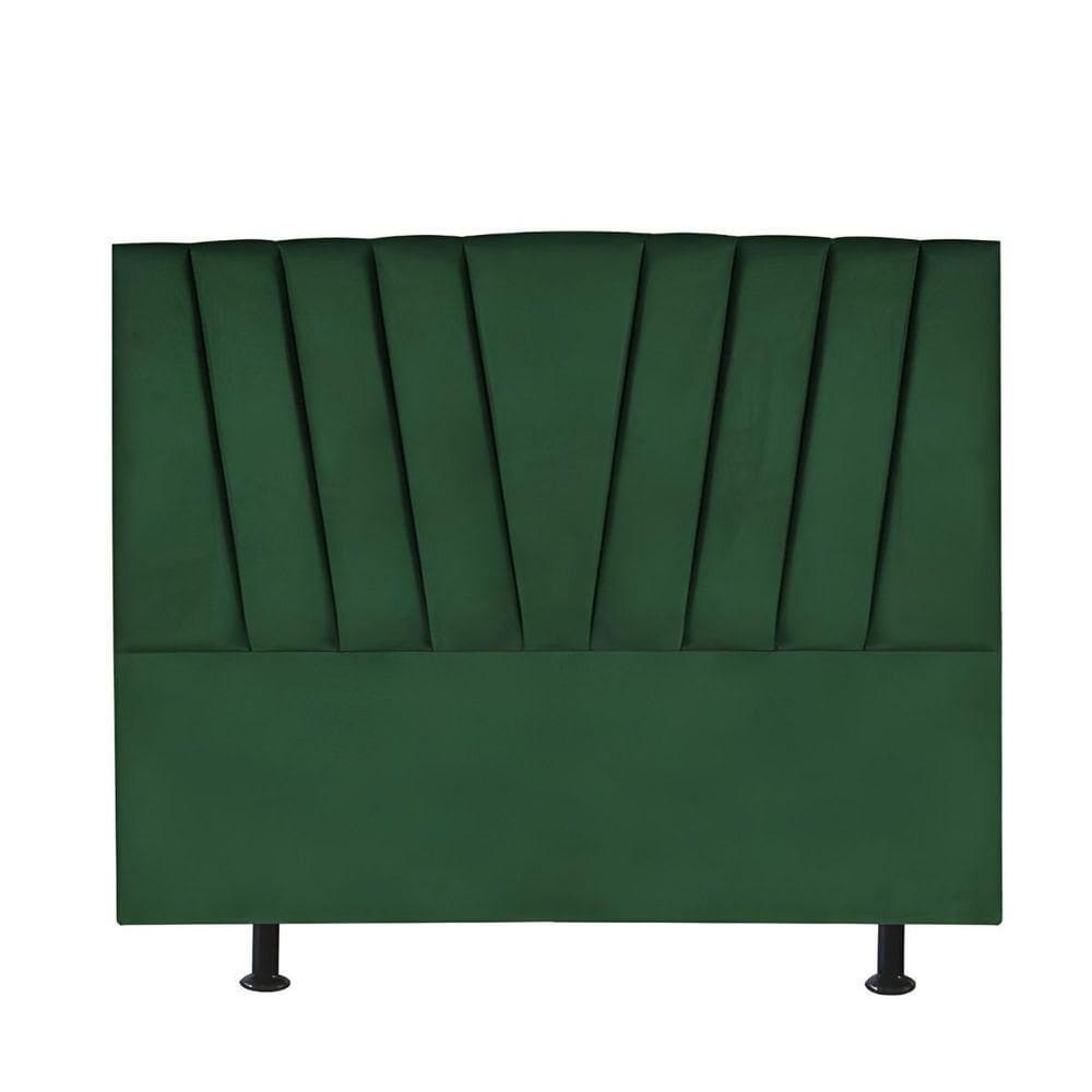 Cabeceira Estofada Cama Casal Queen Size 160 Cm Louise Suede Verde