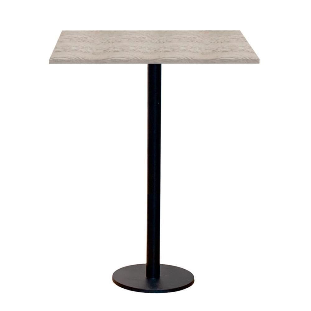 Mesa Pisa Beta Bistrô Fratini 107,50cm (a) Disco Redondo Preto Tampo Mdp Quadrado Castanheira 80cm