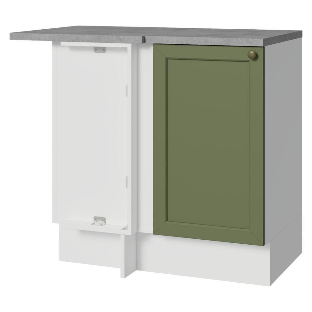 Balcão De Canto 1 Porta Branco/verde Vik Madesa Branco/verde
