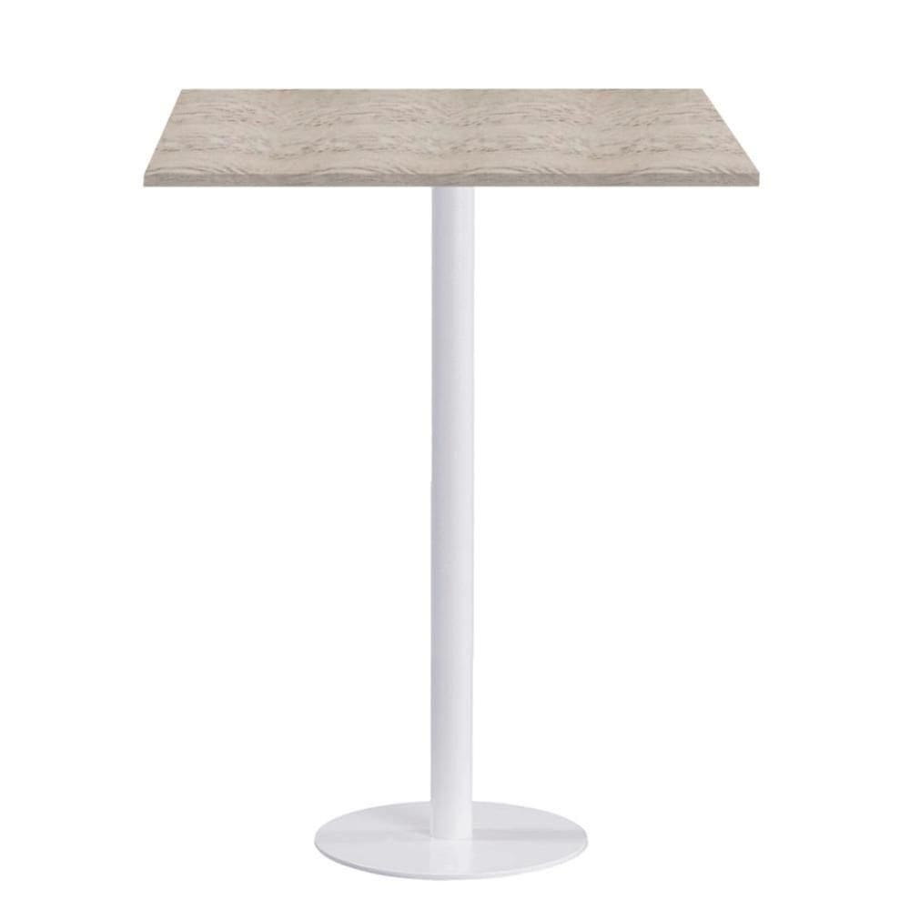 Mesa Pisa Beta Bistrô Fratini 107,50cm (a) Disco Redondo Branco Tampo Mdp Quadrado Castanheira 60cm