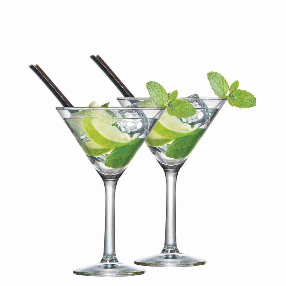 Jogo de Taças de Vidro Martini para Drink 225ml 2pcs-Ruvolo