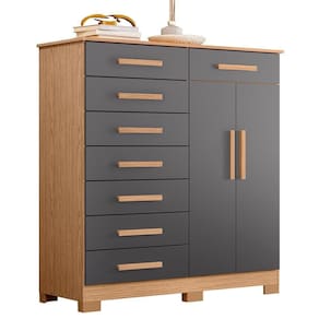 Cômoda Verona 2 Portas E 8 Gavetas Freijó/titanium - Móveis Albatroz Freijó/titanium