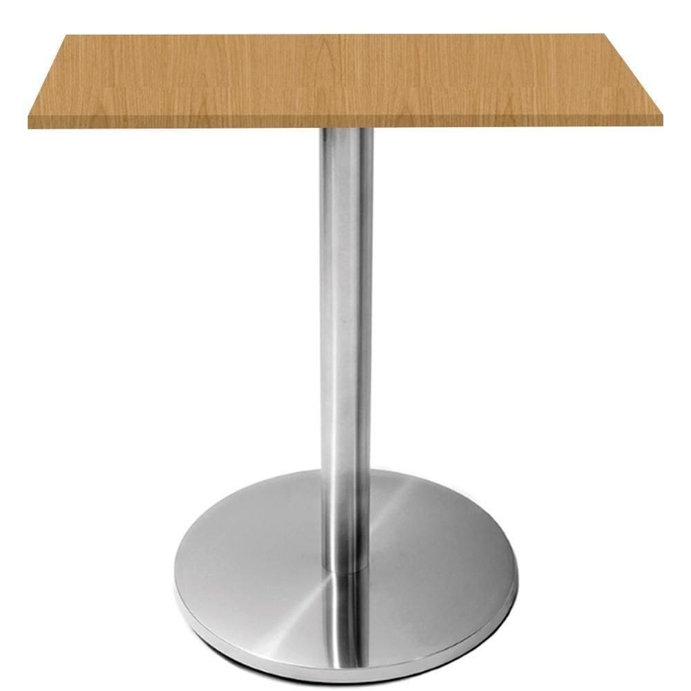 Mesa Beta Inox 75 Cm (altura) Disco Redondo Tampo Mdp Quadrado 80 Cm (larg) X 2,50 Cm (alt) Samba