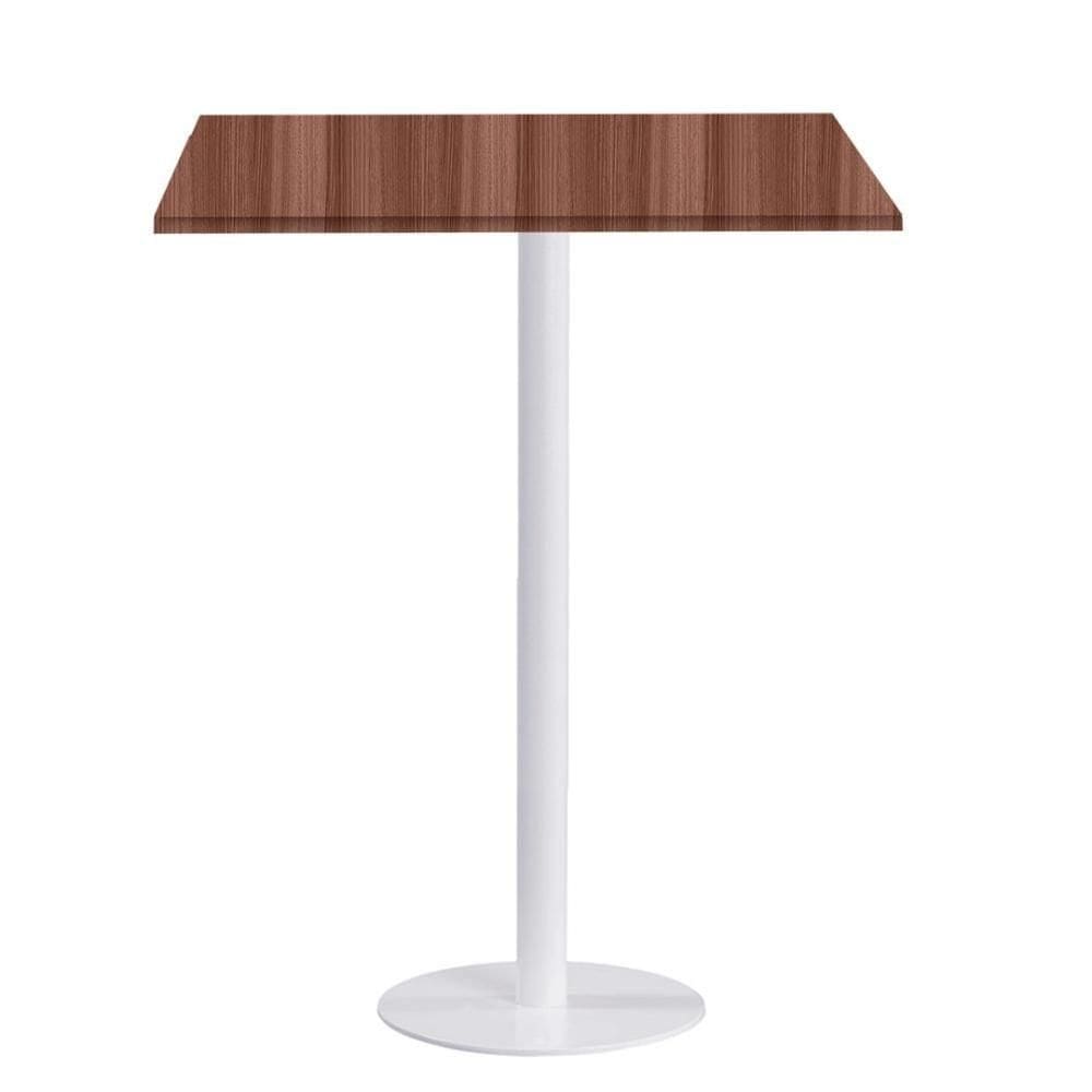 Mesa Pisa Beta Bistrô Fratini 107,50cm (a) Disco Redondo Branco Tampo Mdp Quadrado Walnut 70cm (l)