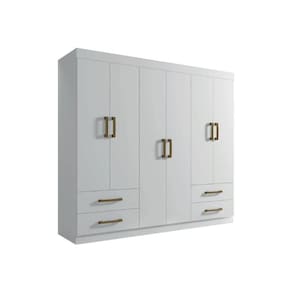 Guarda Roupa Casal 6 Portas 4 Gavetas - Recife-branco - Leifer Móveis
