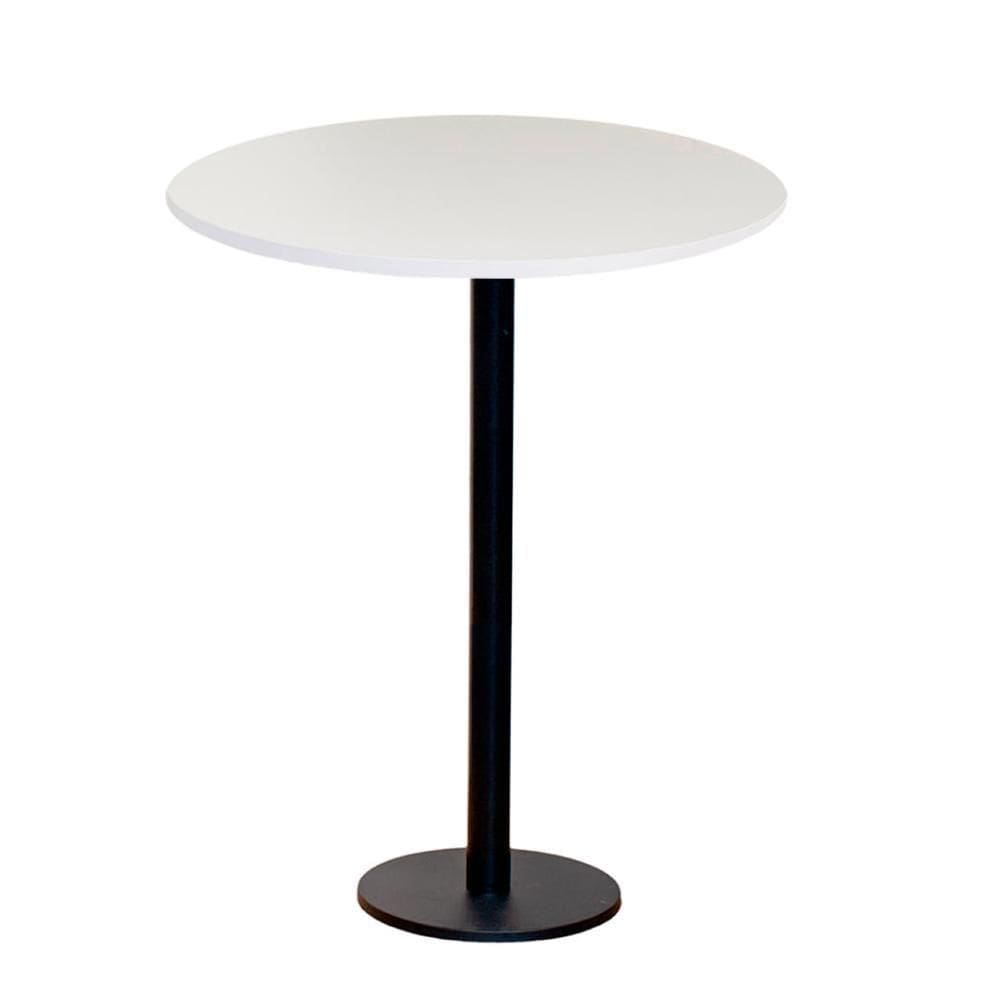 Mesa Pisa Beta Bistrô Fratini 107,50cm (a) Disco Redondo Preto Tampo Mdp Redondo Branco 80cm (l)