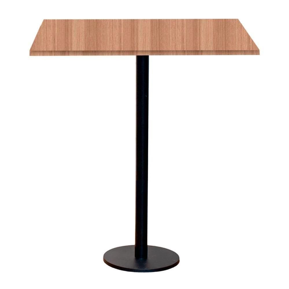 Mesa Pisa Beta Bistrô Fratini 107,50cm (a) Disco Redondo Preto Tampo Mdp Quadrado Noce Nat 80cm (l)
