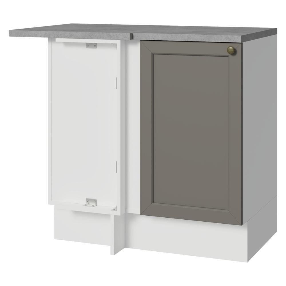 Balcão De Canto 1 Porta Branco/cinza Vik Madesa Branco/cinza