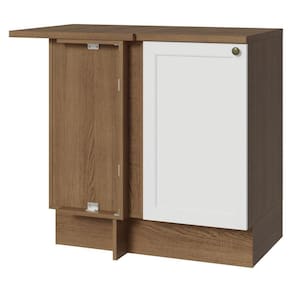 Balcão De Canto 1 Porta Rustic/branco Vik Madesa Rustic/branco