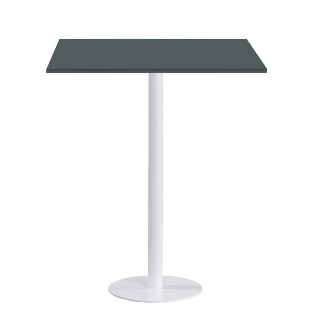 Mesa Pisa Beta Bistrô Fratini 107,50cm (a) Disco Redondo Branco Tampo Mdp Quadrado Grafito 70cm (l)
