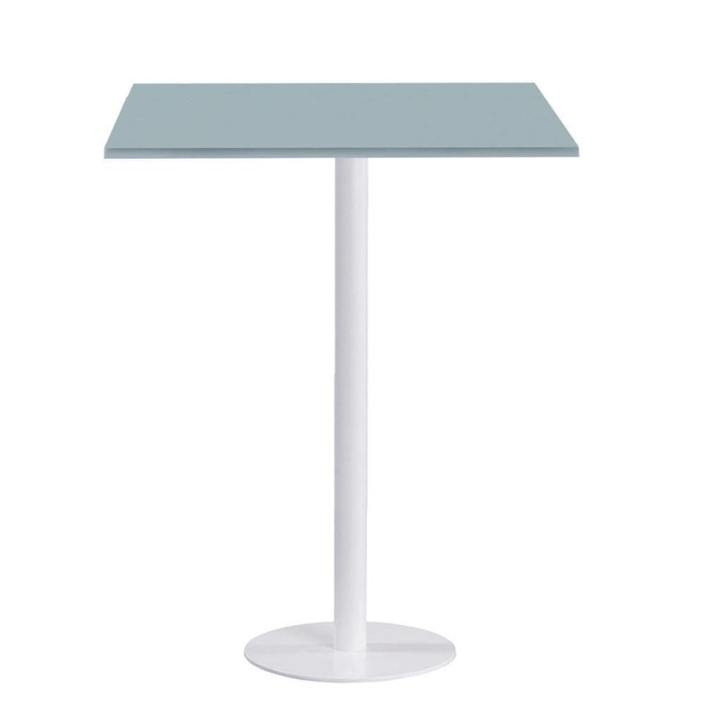 Mesa Pisa Beta Bistrô Fratini 107,50cm (a) Disco Redondo Branco Tampo Mdp Quadrado Cinza 60cm (l)