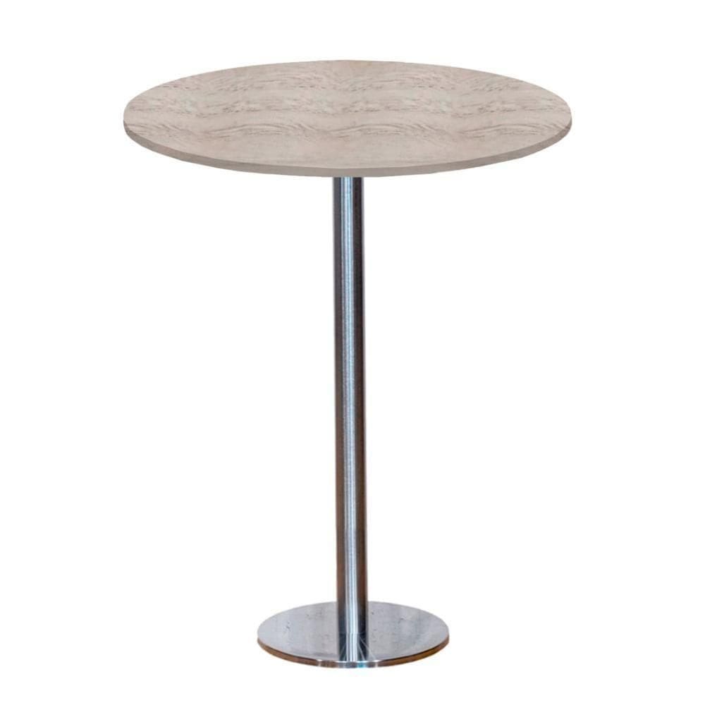 Mesa Pisa Beta Bistrô Fratini 107,50cm (a) Disco Redondo Inox Tampo Mdp Redondo Castanheira 80cm (l)