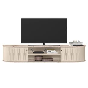 Rack Suspenso Para Sala Algarve - 7 Decor Calacata E Off White