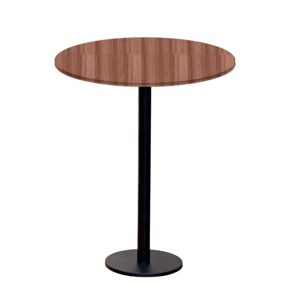 Mesa Pisa Beta Bistrô Fratini 107,50cm (a) Disco Redondo Preto Tampo Mdp Redondo Walnut 70cm (l)