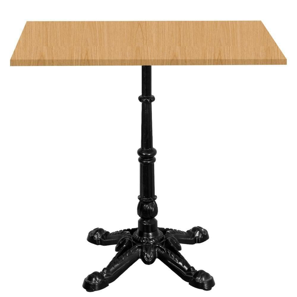 Base De Mesa Apus Em Ferro Preto 75 Cm (alt) Tampo Mdp Quadrado Samba 80cm (larg) X 2,5cm Alt