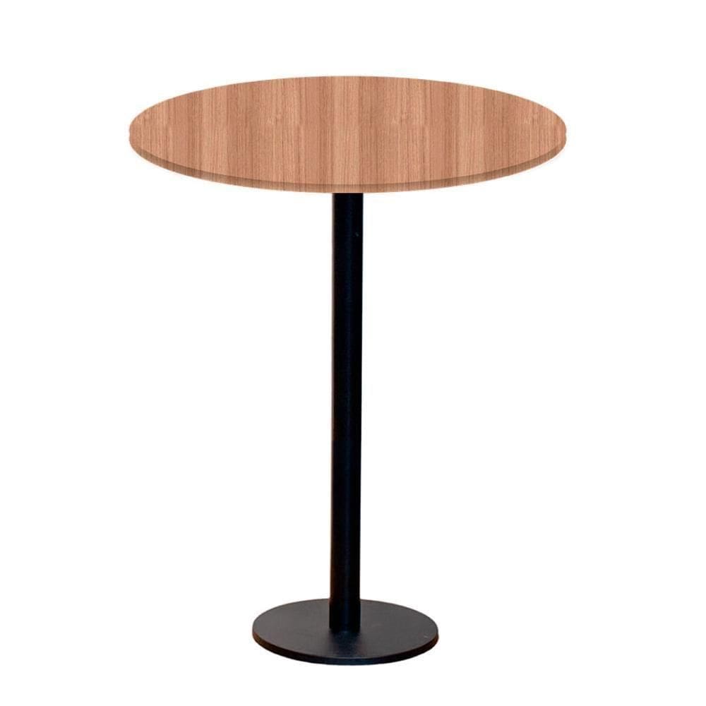 Mesa Pisa Beta Bistrô Fratini 107,50cm (a) Disco Redondo Preto Tampo Mdp Redondo Noce Nat 70cm (l)