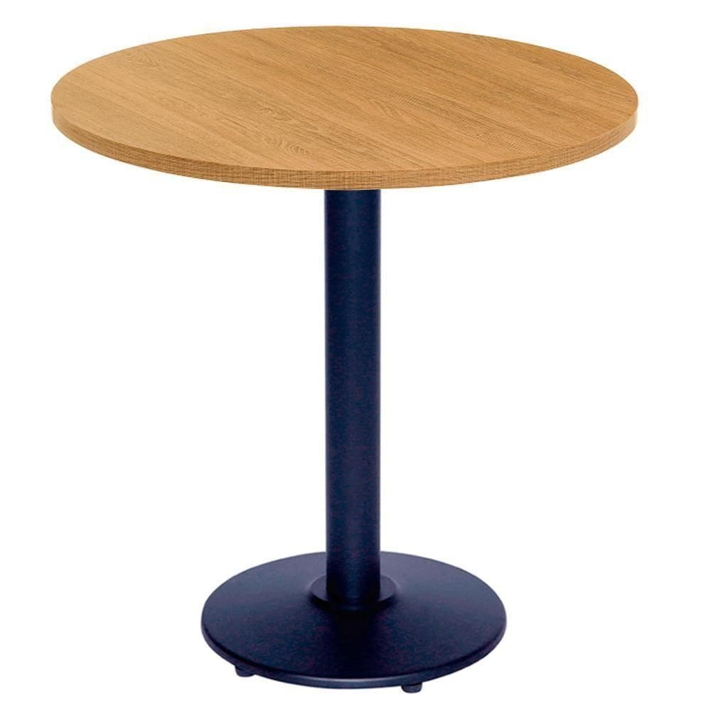 Mesa Zeta Ferro Preto 75 Cm (alt) Disco Redondo Tampo Mdp Redondo 60 Cm (larg) X 2,5 Cm (alt) Samba