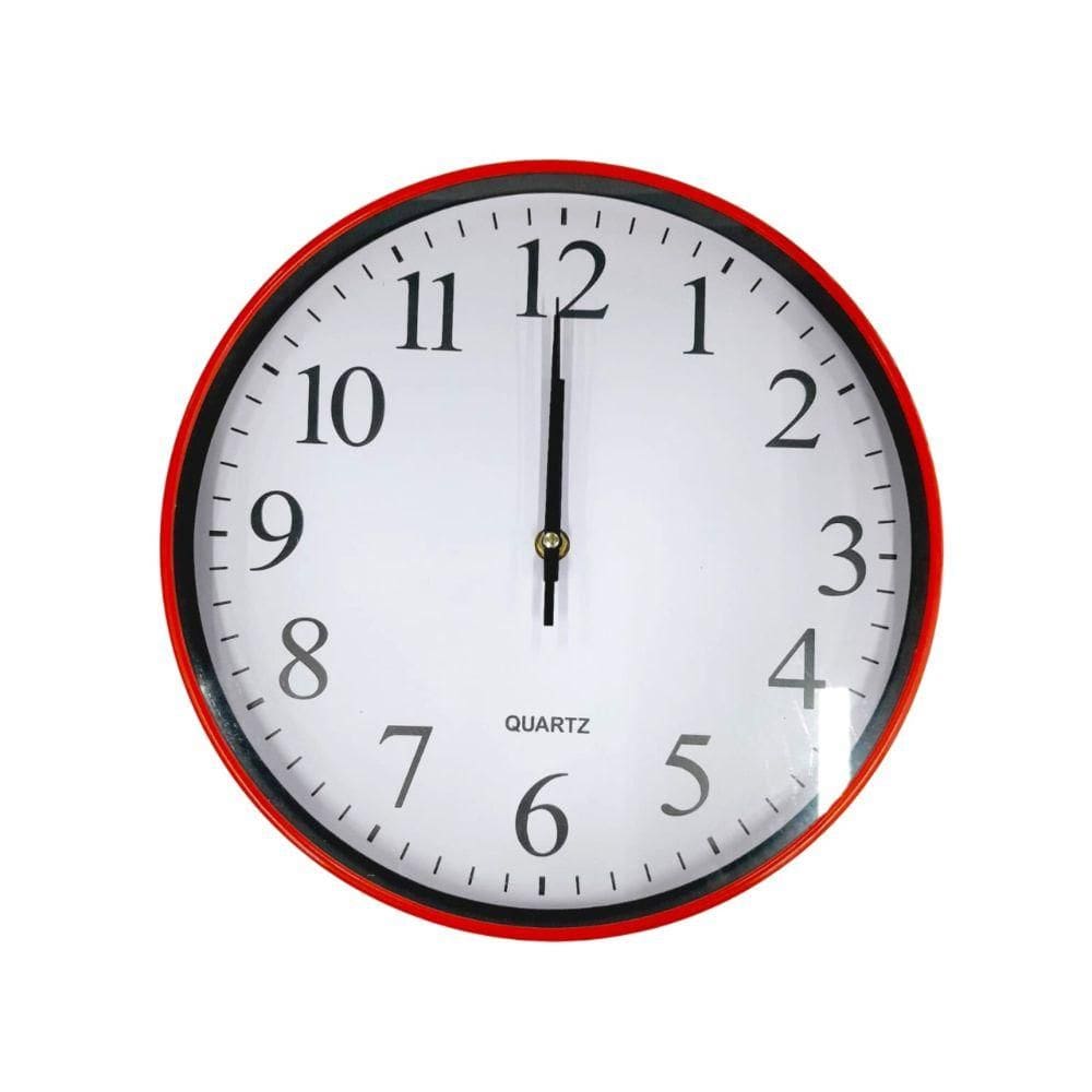 Relógio de Parede Redondo 30cm Vermelho N239576-3 - Quanhe