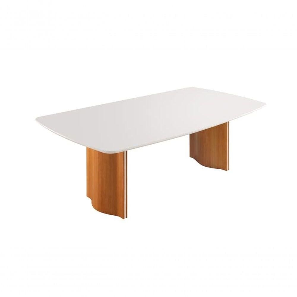 Mesa De Jantar Laminada Com Vidro 2,0x1,0m - River - Requinte Salas