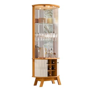 Cristaleira Com Espelho Marina - 7 Decor Cinamomo E Off White