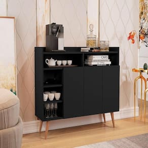 Buffet Aparador 3 Portas Nichos Retro Celta Giga Black