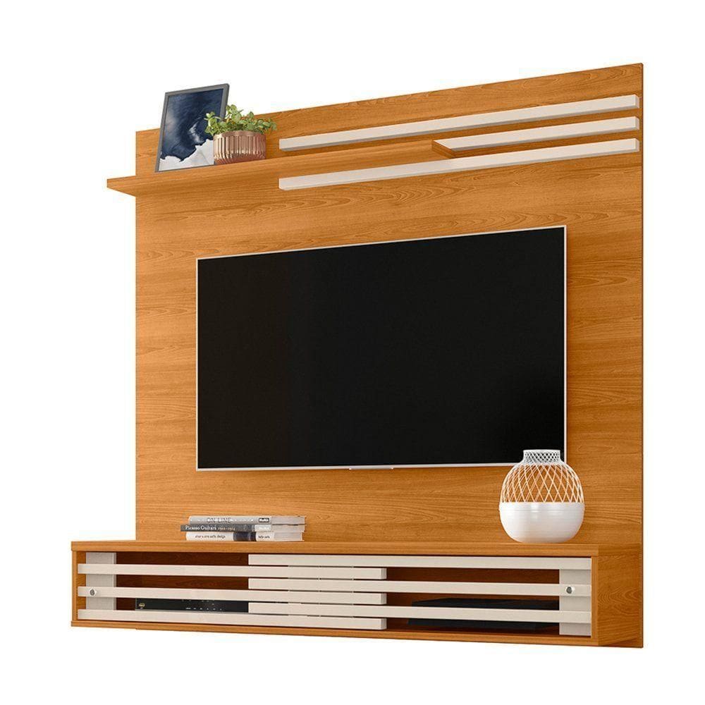 Painel Bancada Suspensa Para 60 Polegadas Frizz Sublime - 7 Decor Cinamomo E Off White