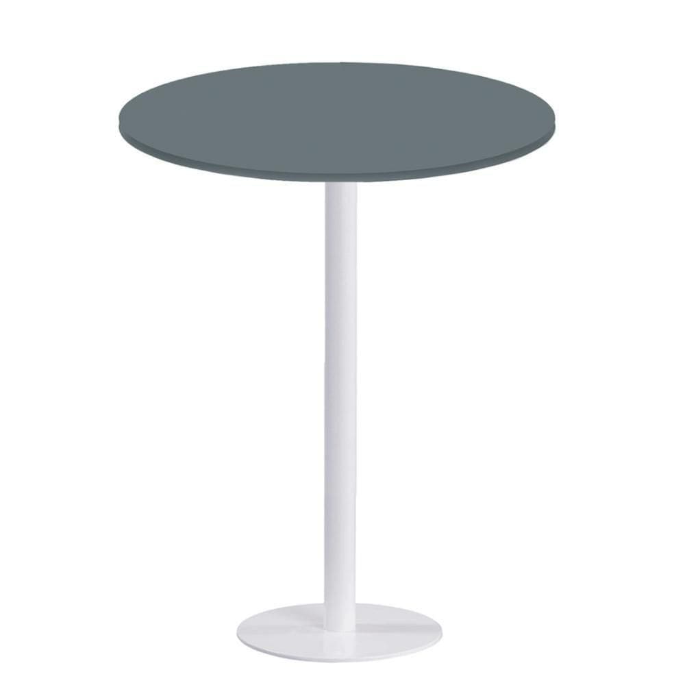 Mesa Pisa Beta Bistrô Fratini 107,50cm (a) Disco Redondo Branco Tampo Mdp Redondo Grafito 70cm (l)