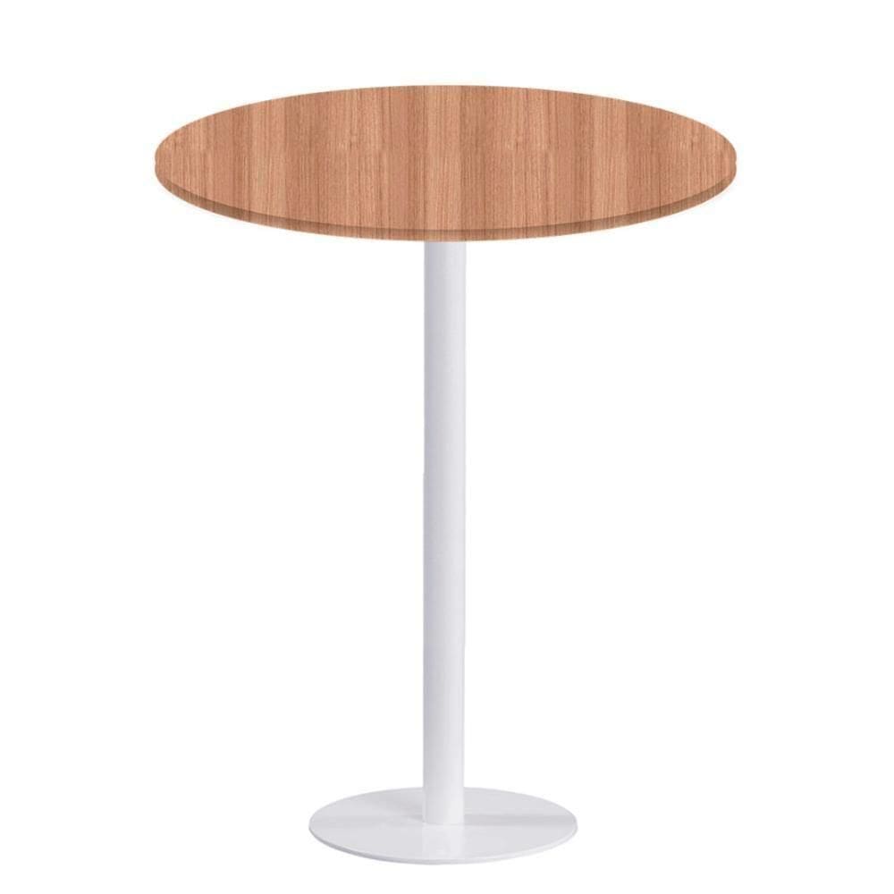 Mesa Pisa Beta Bistrô Fratini 107,50cm (a) Disco Redondo Branco Tampo Mdp Redondo Noce Nat 70cm (l)